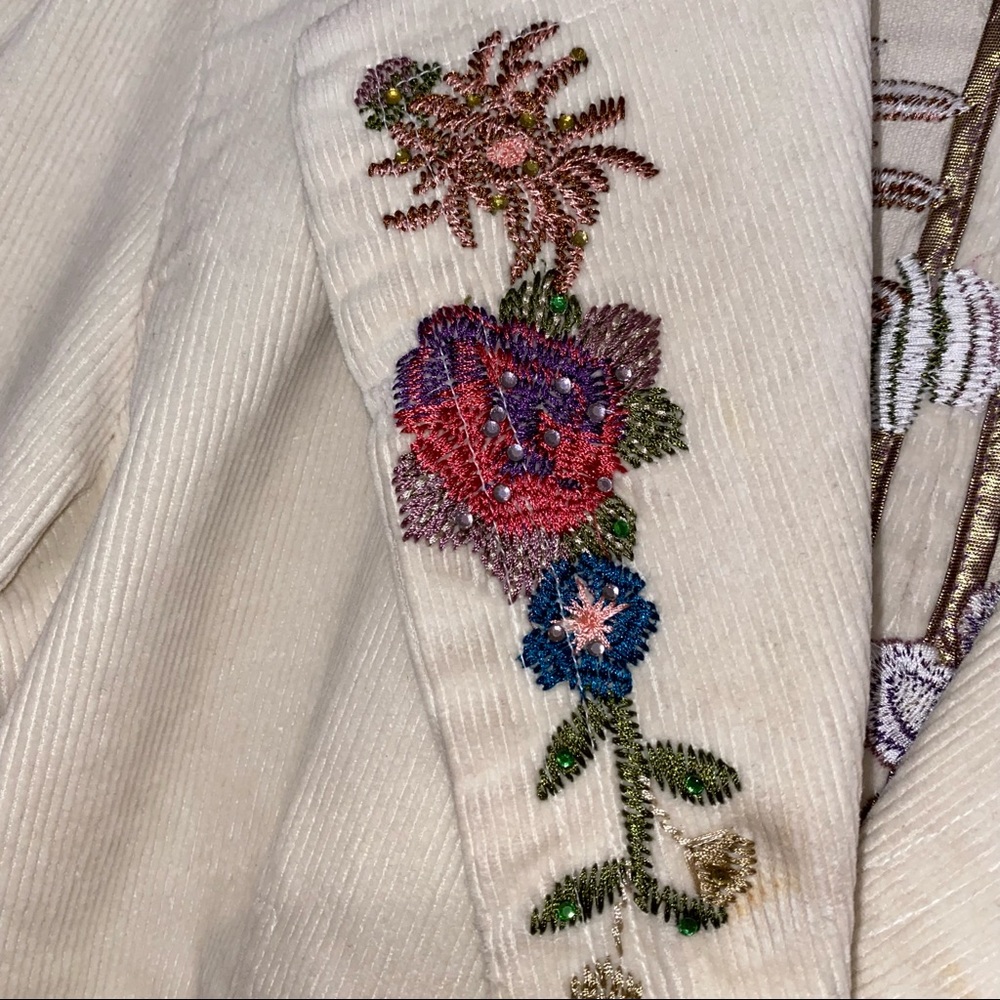 Corduroy embroidered blazer jacket - Picture 6 of 10